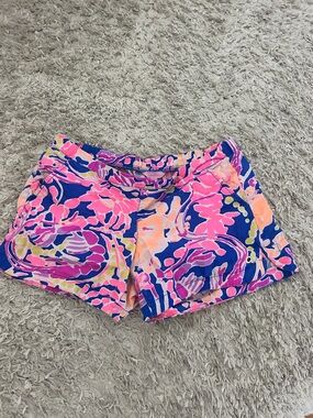 Lilly Pulitzer Pink, Blue & Peach Printed Athletic Shorts